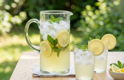Pitcher of Lemonade with two glasses